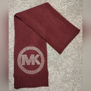 Michael Kors Burgundy Studded Knit Scarf